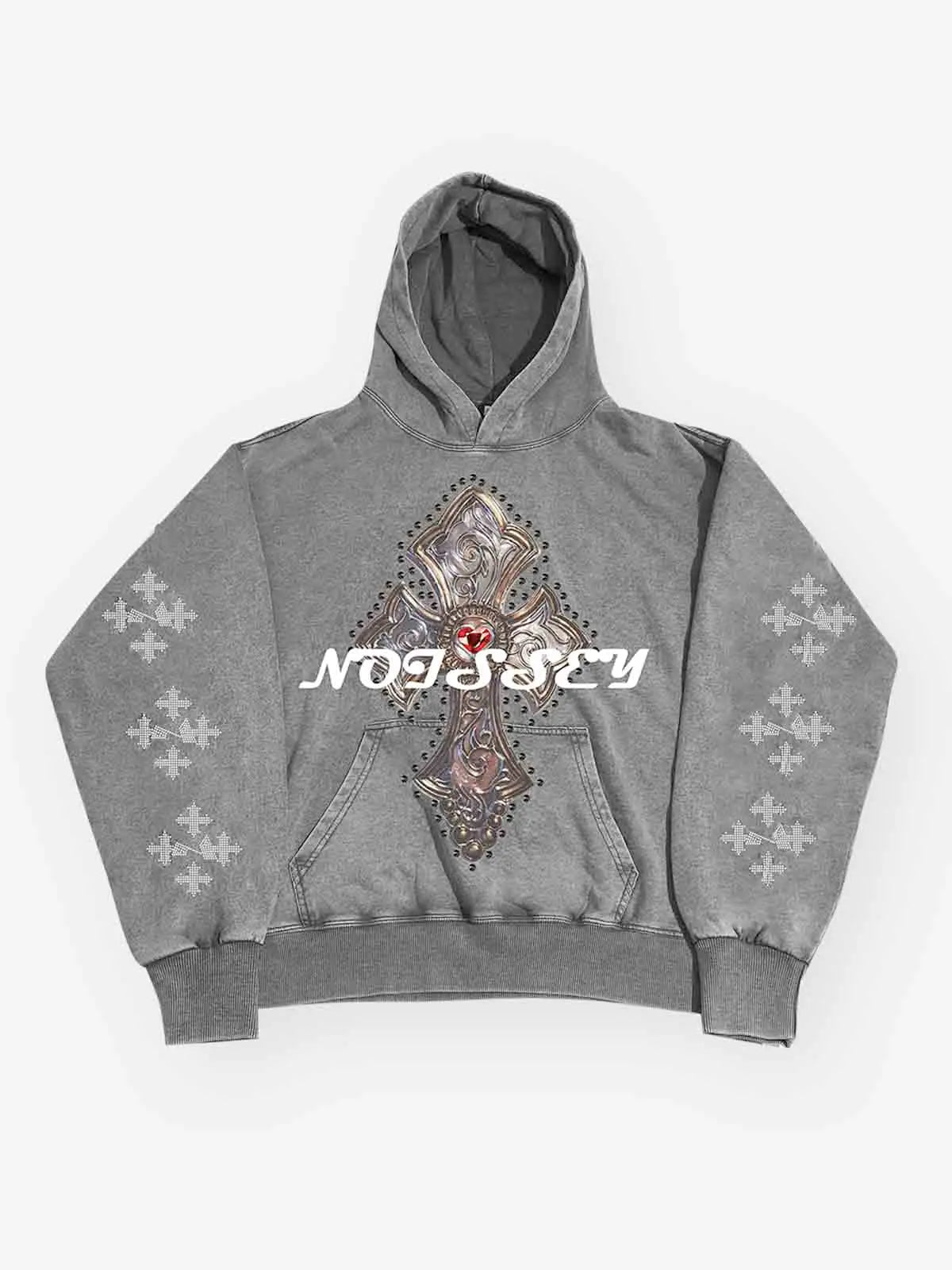 Diamond Cross Print Hoodie